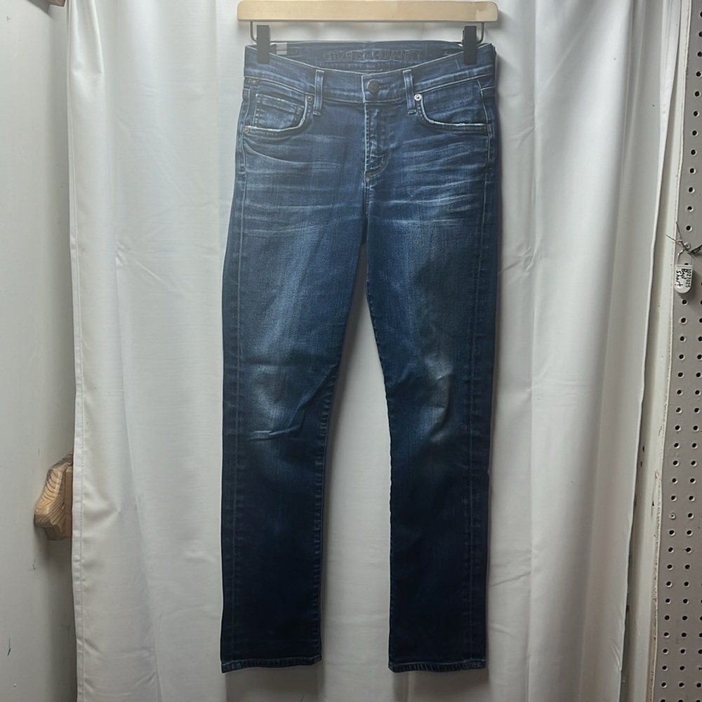 Citizens of Humanity Dark Wash Phoebe Slim Straight Crop Jeans- 24 - Picture 2 of 8